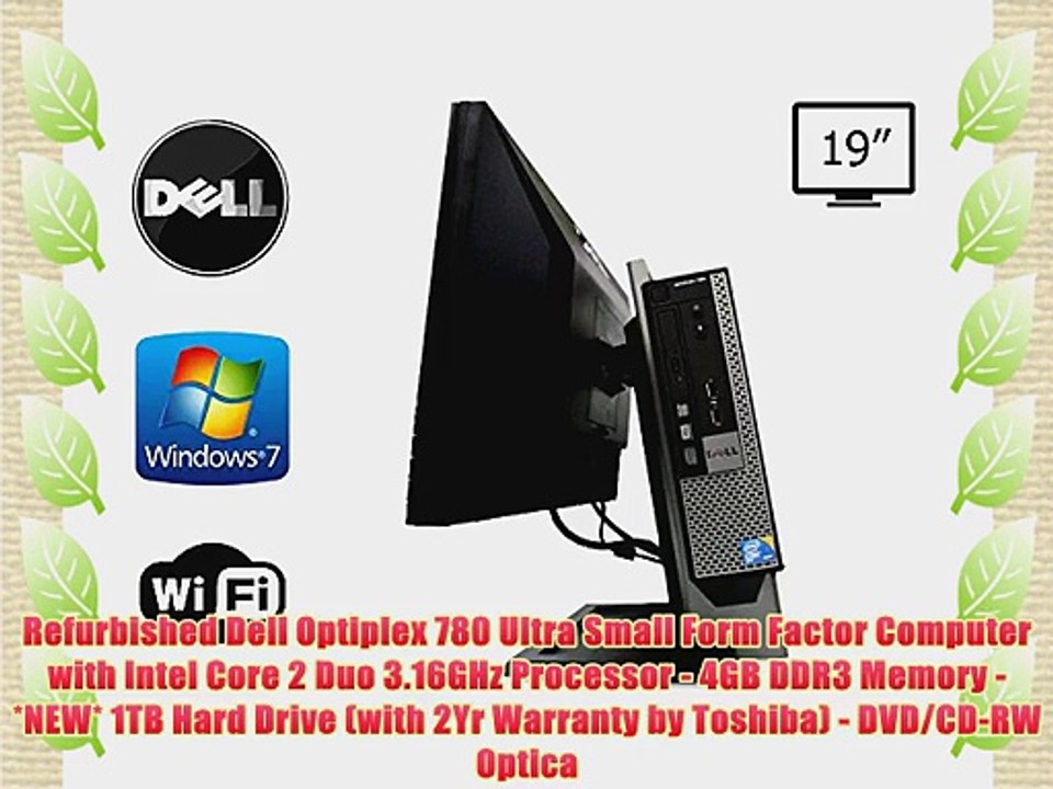 Dell Optiplex 780 USFF All-in-One Computer System Intel Core 2 Duo 3.16GHz 4GB DDR3 Memory