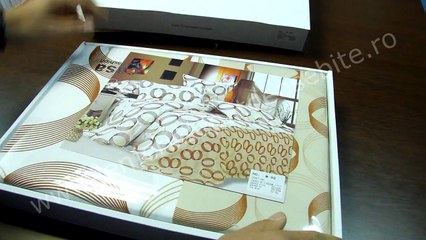 Lenjerii de pat culoarea crem din bumbac satnat