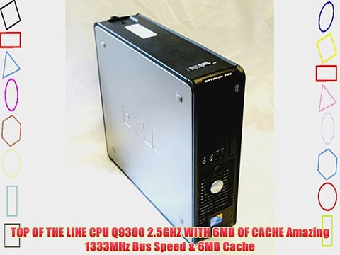 Dell 780 Optiplex SFF ComputerWIFI INSTALLED QUAD CORE Q9300 2.5GHZ CPU 1000Gig (1TB) Serial