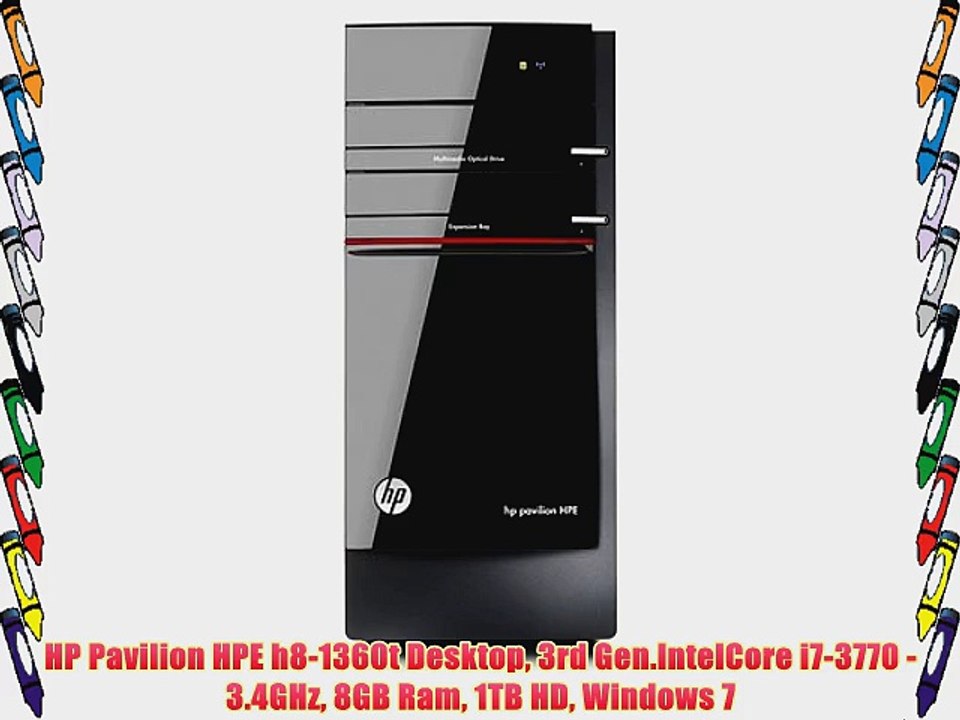 HP Pavilion HPE h8-1360t Desktop 3rd Gen.IntelCore i7-3770 - 3.4GHz 8GB Ram 1TB HD Windows