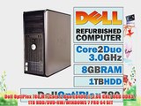 Dell OptiPlex 780 MT/Core 2 Duo E8400 @ 3.00 GHz/ 8GB DDR3 / 1TB HDD/DVD-RW/WINDOWS 7 PRO 64