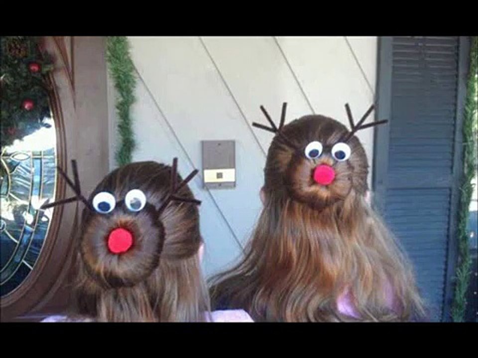 Reindeer Sock Bun Tutorial ~ Easy 5 Minute Hair Style , Inspired by Pinterest !!