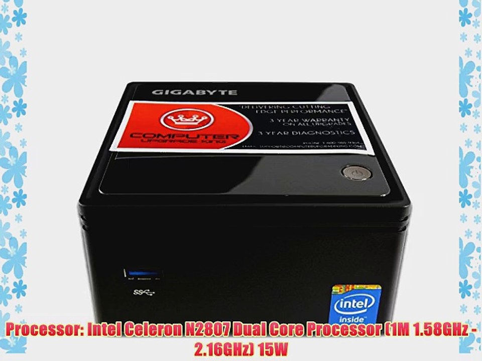 Gigabyte Brix GB-BXBT-2807 Mini Desktop Celeron N2807 8GB 1TB HDD WiFi