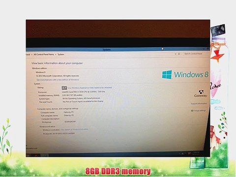 Gateway DX4870-UB318 Intel Core i5-3330 8GB 1TB Bluetooth WiFi USB 3.0 Desktop PC Windows 8