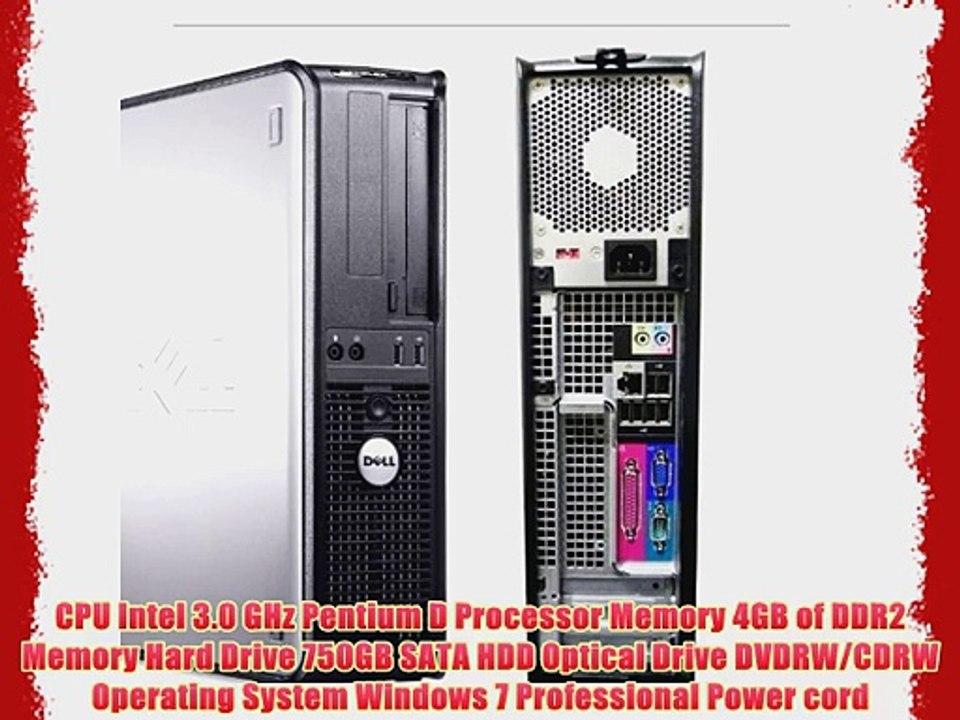 Dell Optiplex 745 Desktop Intel 3.0 ghz Pentium D 4GB of DDR2 Memory 750GB SATA HDD DVDRW Genuine