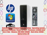 HP DC7800 Desktop - Core 2 Duo 3.0GHz - 500GB 7200RPM HDD - 4GB RAM - WIFI - Featuring Dual