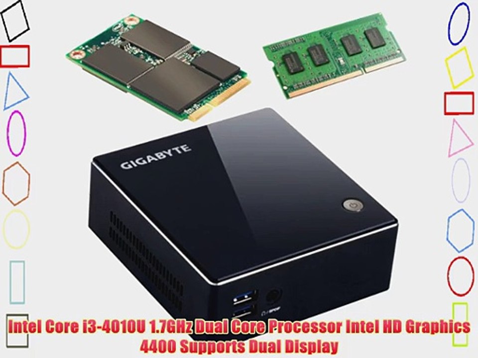 Gigabyte BRIX GB-BXI3H-40 10 Mini PC Intel Core i3-4010 4GB 128GB mSATA 2.5