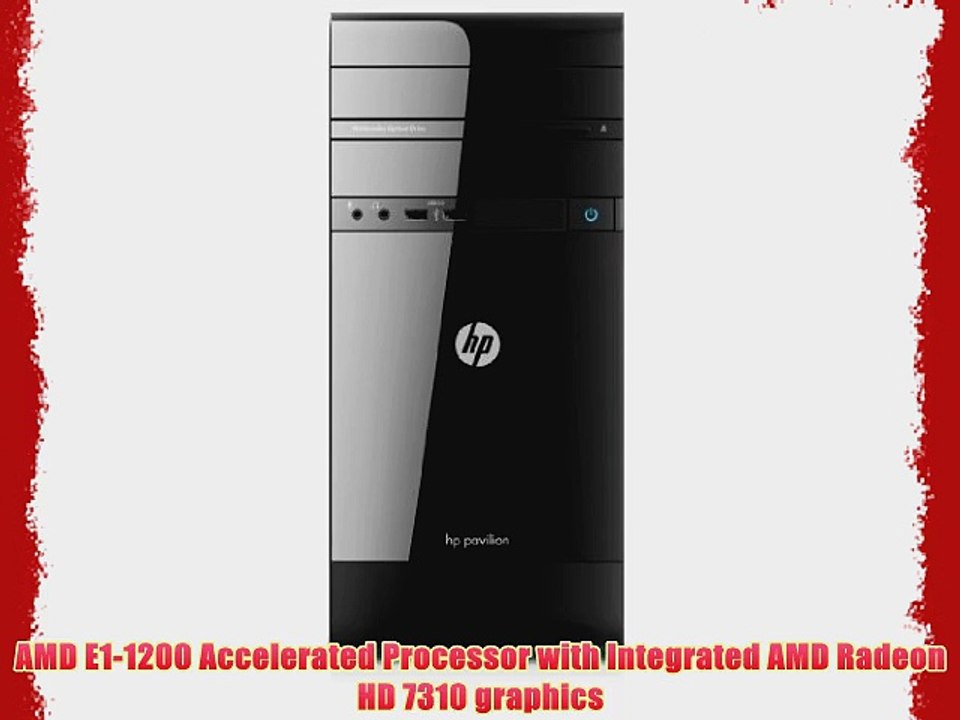 HP PAVILION P2-1334 Desktop PC AMD E1-1200 1.4GHz Processor 4GB Ram 500Gb Hard Drive Windows