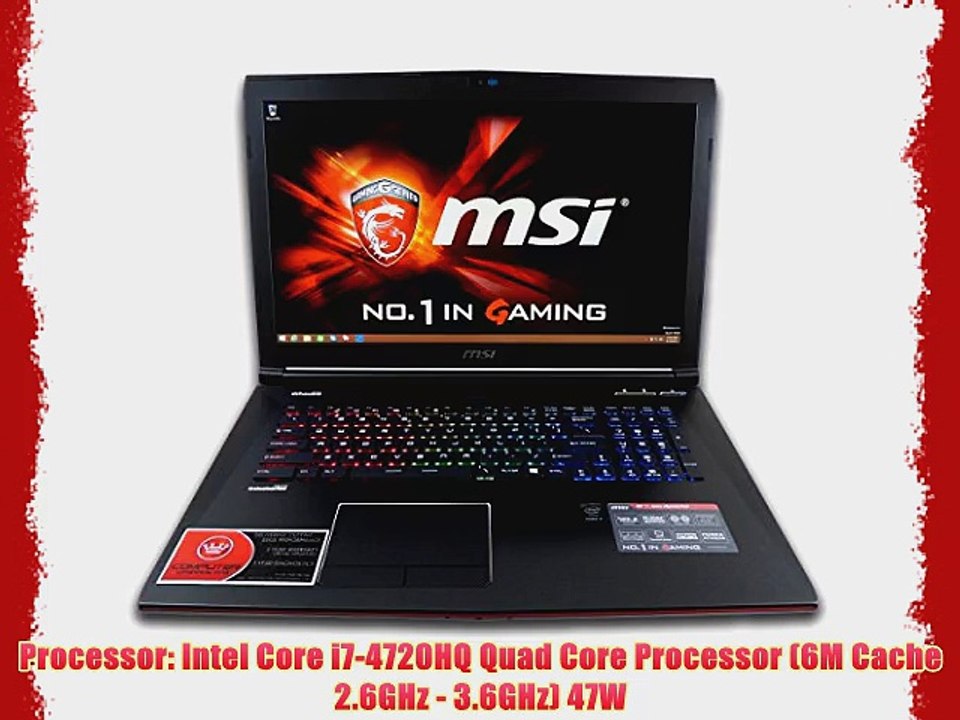 MSI GE72 Apache-027 i7-4720HQ 16GB 128GB SSD   1TB HDD NVIDIA Geforce GTX 965M 2GB Windows