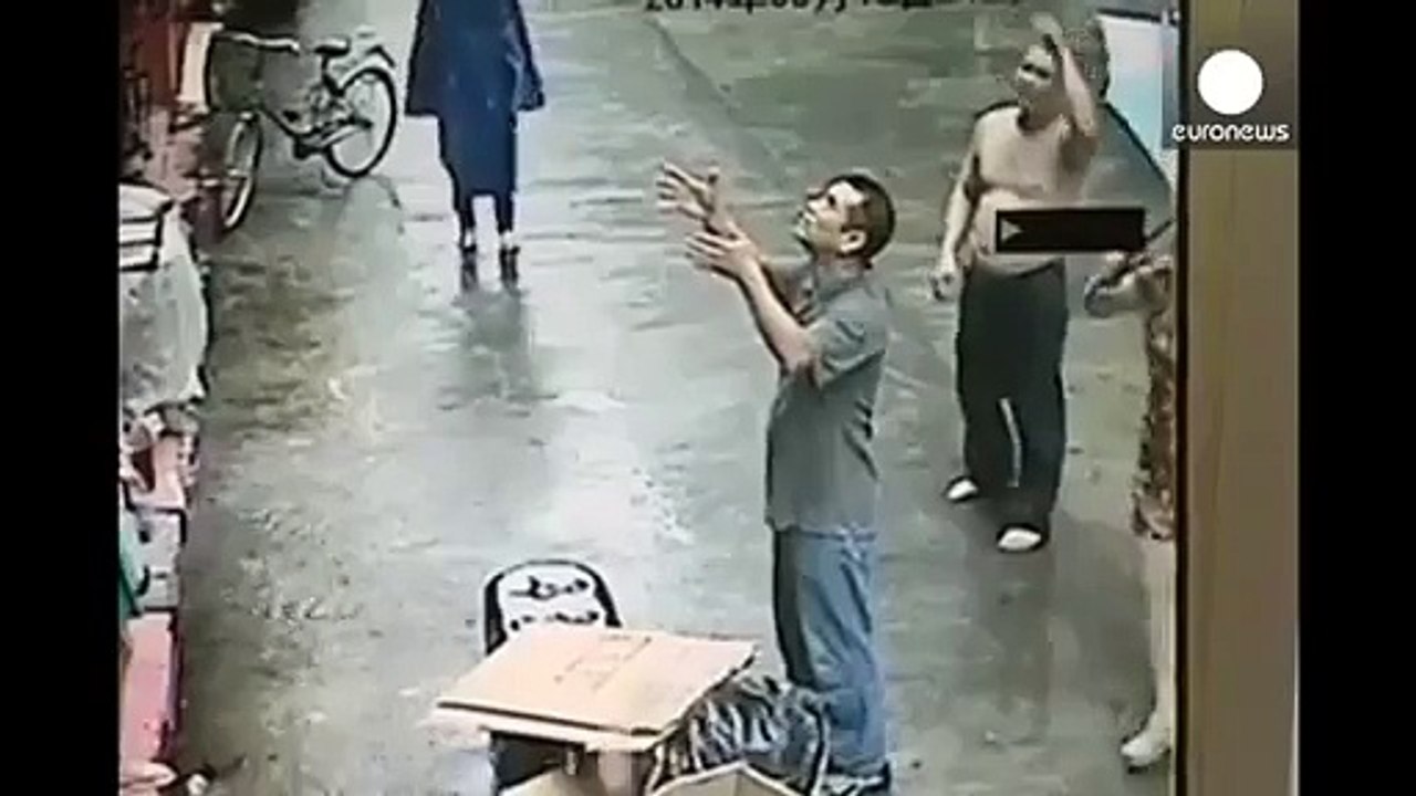 Amazing! Man Catches A Baby Fallen From Second Floor