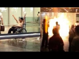 Airport explosion: wheelchair-bound man sets off homemade bomb