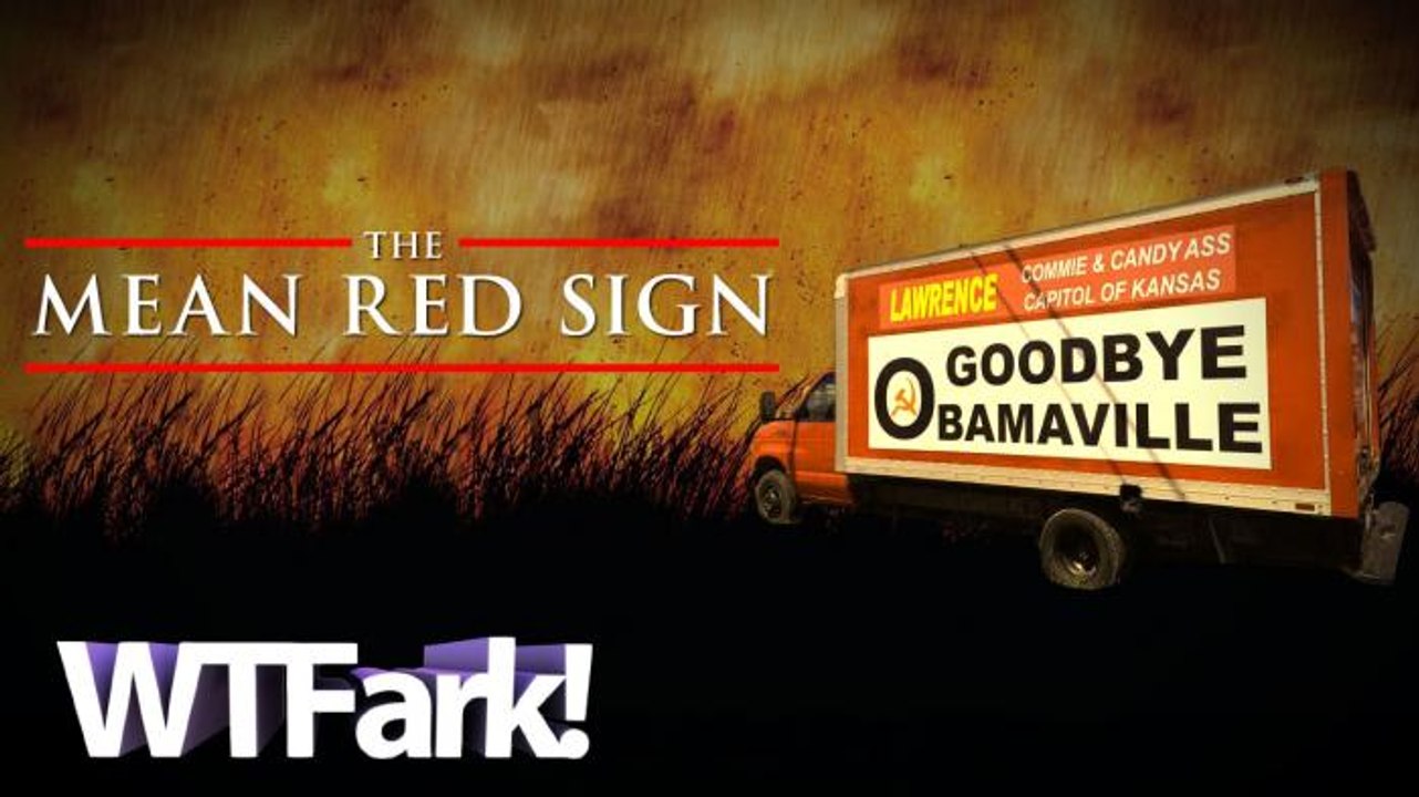 THE MEAN RED SIGN: Furniture Store Owner Expresses Himself With A Truck Covered In Insults