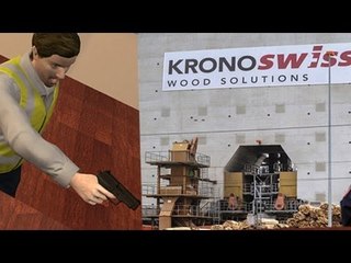 スイス木材工場　発砲で２死