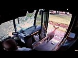Deer jumps through Pennsylvania bus windshield