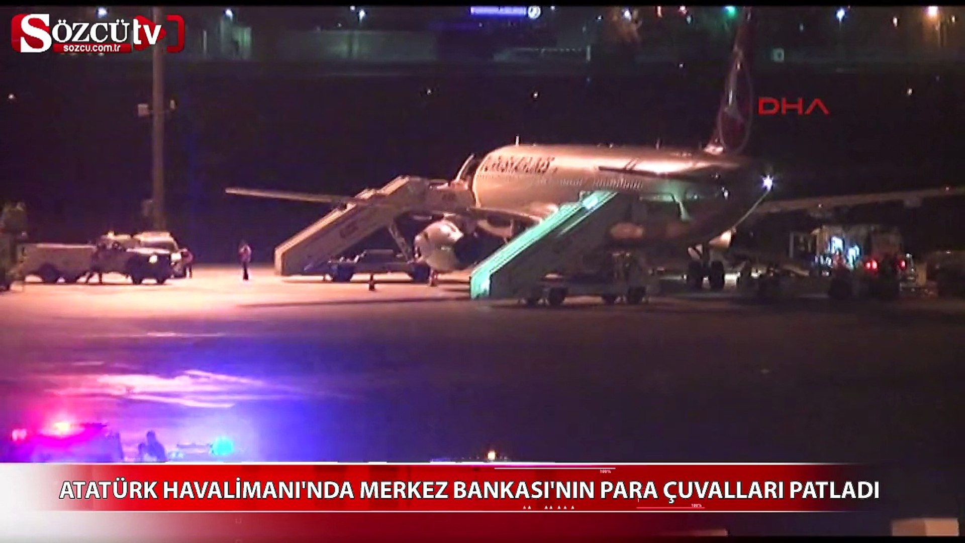 Atatürk Havalimanı'nda para çuvalları patladı! - Dailymotion Video