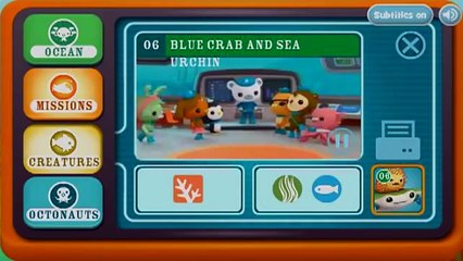 Octonauts Creatures - BLUE CRAB AND SEA URCHIN - (3D video)