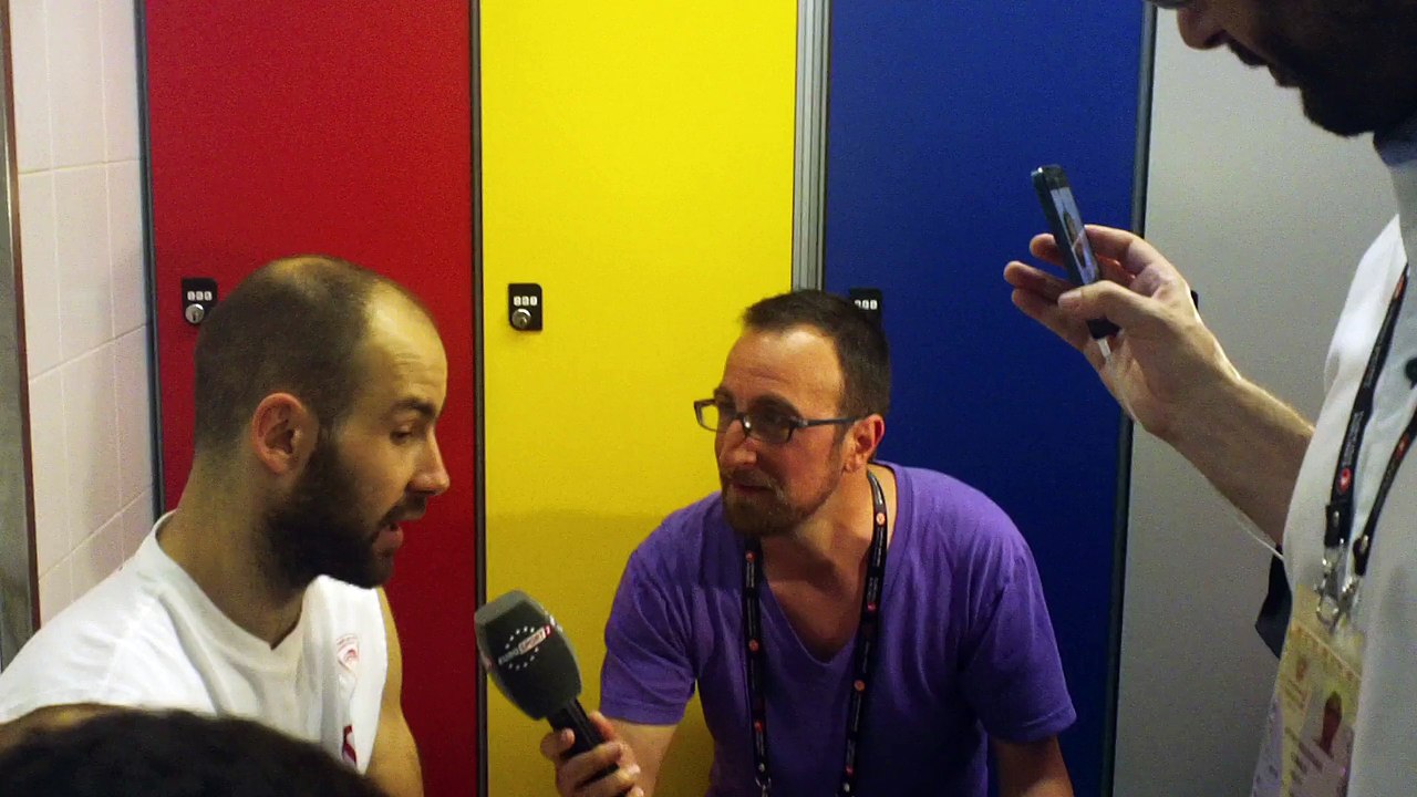 O Σπανούλης στα αποδυτήρια του Ολυμπιακού