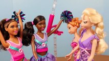 Frozen Elsa & Anna Barbie Cheerleader Career Toys & Barbie Friends Nikki Grace DisneyCarToys