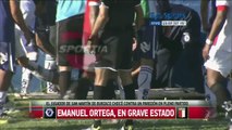 Emanuel Ortega sufrió un duro golpe en la cabeza en San Martín-Juventud Unida