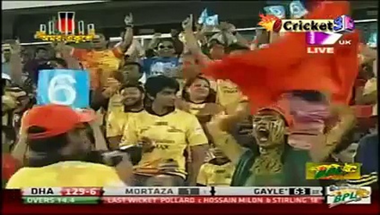 Chris Gayle 100+ runs of 51 balls Cricket BPL T 20 2013[EXCELLENT BATTING-WIN AT LAST OVER]