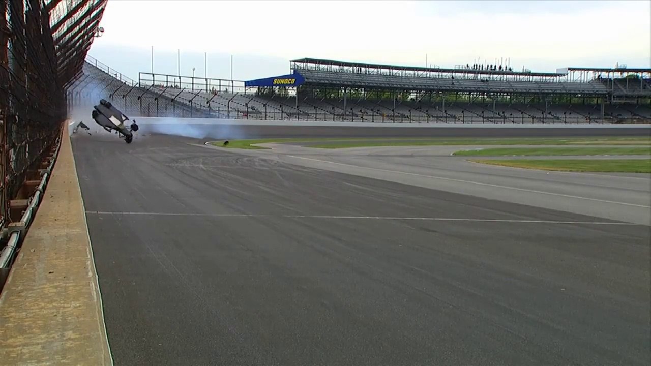 Indycar Indy500 2015 Practice Newgarden Huge Crash