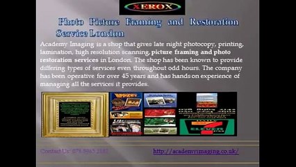Photo Picture Framing and Restoration Service London