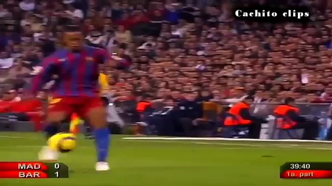 Ronaldinho,Eto's & Messi Best Game Ever Vs Real Madrid