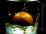 Tomato in a blender at high-speed / slow motion