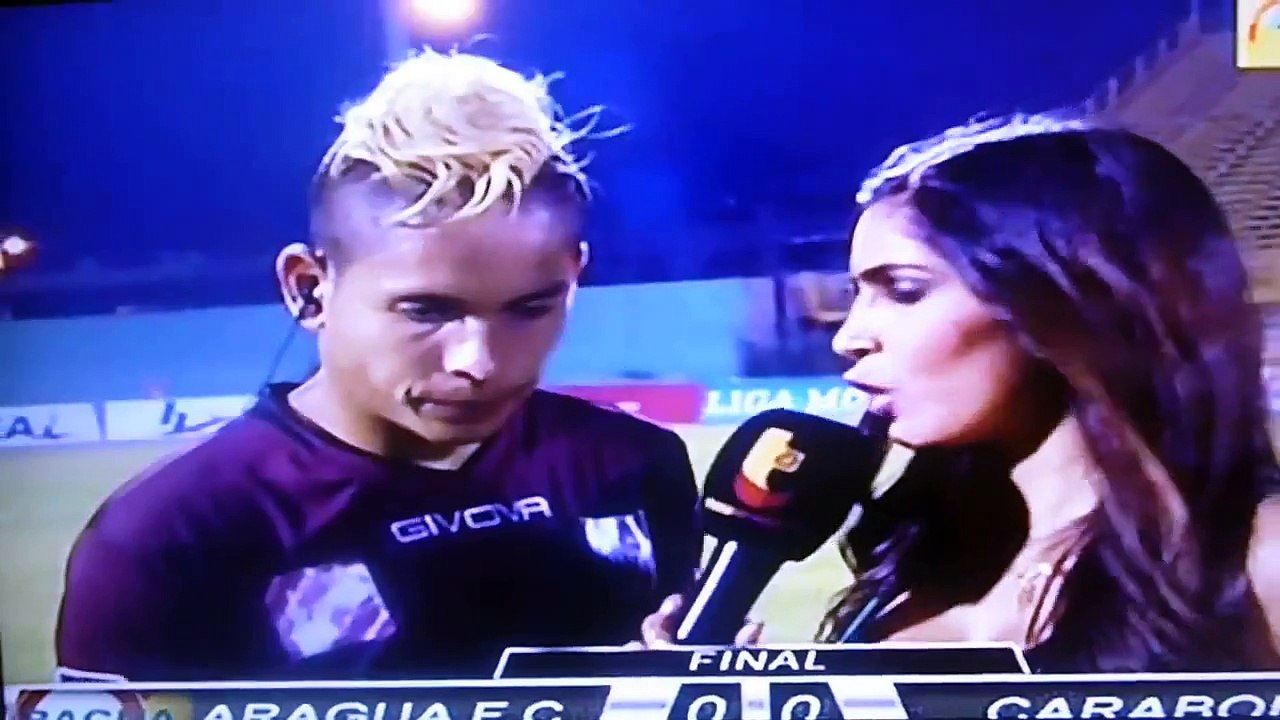 Venezuelan Footballer Kicked Badly by Fan During Live Interview