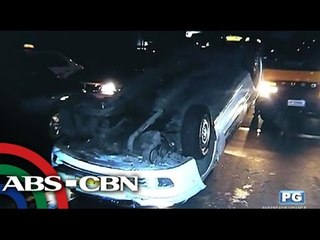 Taxi, bumaligtad sa East Avenue