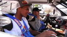 Rajon Rondo arrives at NBA playoff game in Red Bull car