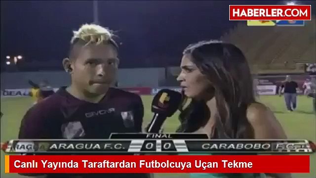 Canlı Yayında Taraftardan Futbolcuya Uçan Tekme