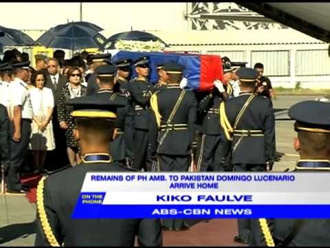 Body of PH envoy killed in chopper crash arrives in Manila