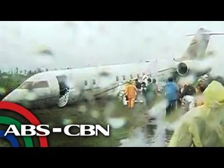 Eroplanong sakay ang 'Little President' sumadsad sa runway