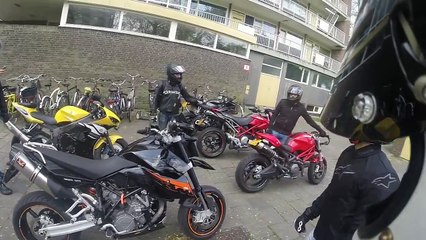 Скачать видео: KTM 990 supermoto, Ducati Hypermotard 1100s, Ducati Monster 696, Yamaha YZF-R6