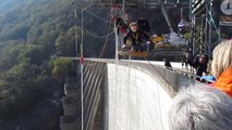 Verzasca Dam Bungee Jumping, Contra Dam, Ticino, Switzerland, Europe