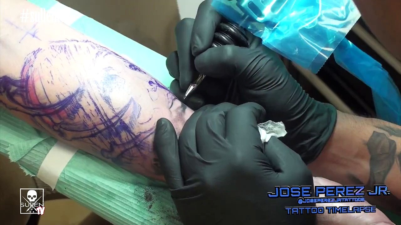 Tattoo Time Lapse - Jose Perez Jr. - Tattoos Black and Grey Portrait