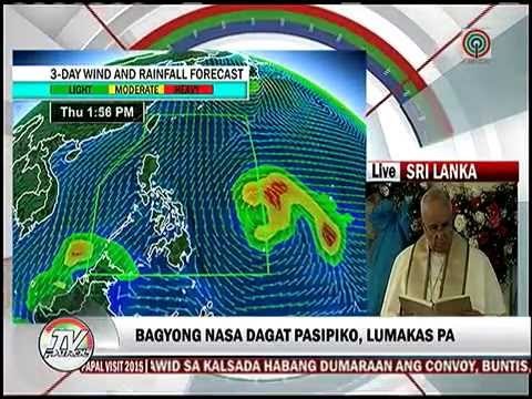 Bagyong 'Amang' posibleng sumalubong kay Pope Francis