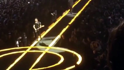 U2's The Edge falls off the stage - I&E Tour 2015 Vancouver