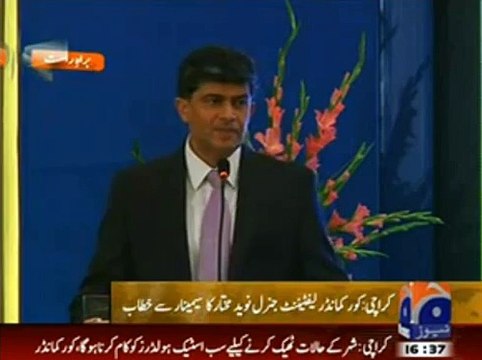 Core Commander Karachi Naveed Mukhtar says it loud and clear, We Will Bring Peace to Karachi