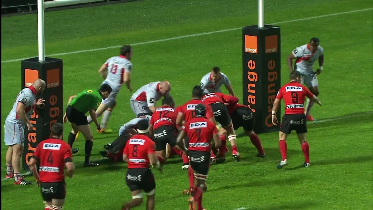 TOP14 - Oyonnax - Lyon: Essai Silvere Tian (OYO) - J25 - Saison 2014/2015
