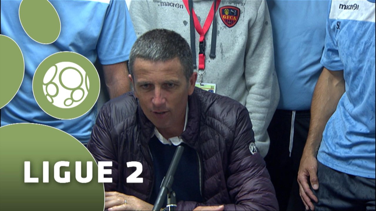 Conférence de presse GFC Ajaccio - Chamois Niortais (3-2) : Thierry LAUREY (GFCA) - Régis BROUARD (NIORT) - 2014/2015