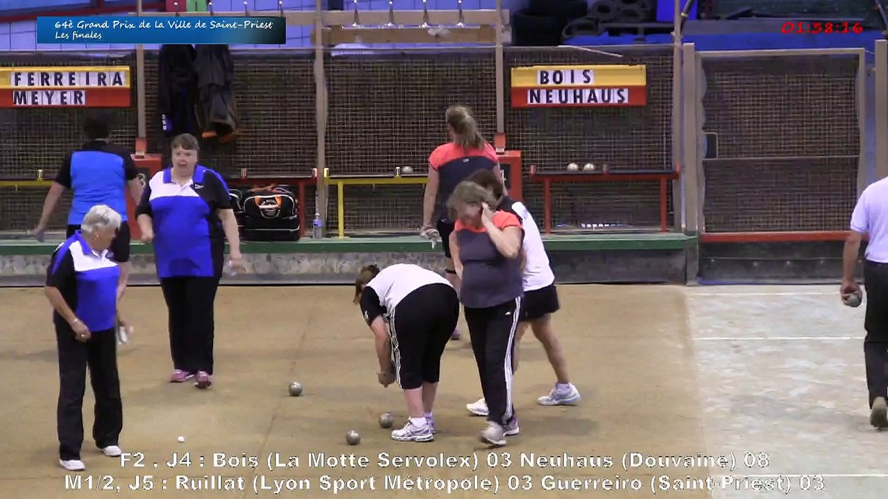 Mène 6, Finale du Grand Prix de la Ville, Ruillat contre Guerreiro, Sport Boules, Saint-Priest 2015