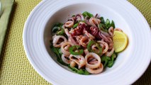 Warm Calamari Salad Recipe - How to Make a Warm Calamari Salad with Arugula & White Beans