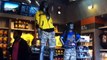 Talking Optimus Prime, Bumblebee characters + Transformers Supply Vault store at Universal Orlando