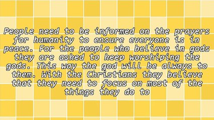 Merits Of Prayers For Humanity