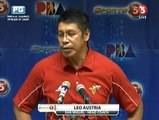 San Miguel Head Coach: Leo Austria at PBA Press Room after the game against Global Port May 17,2015