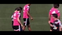 Cristiano Ronaldo se enfada con Bale por un mal pase en el rondo • Entrenamiento Real Madrid 2015