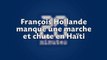 [HD] François Hollande manque une marche et chute en Haïti