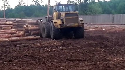 How to drive Russian tractor Kirovets K 700 with heavy load !!!
